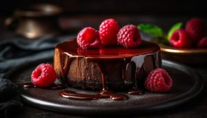 cokoladni tart sa malinama